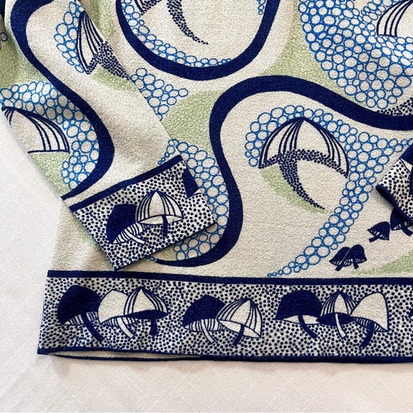 Vintage 60’s/70’s Mushroom Print Long Sleeve Shirt, L - Picture 3 of 11